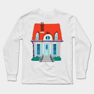 old town house with a red roof Long Sleeve T-Shirt